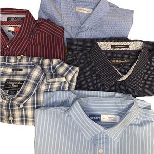Mens Shirt 5 Lot XL Button/Snap-Up Casual Dress Long Sleeve Mixed Brands/Pattern
